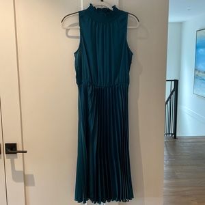 Never worn satin blue dress